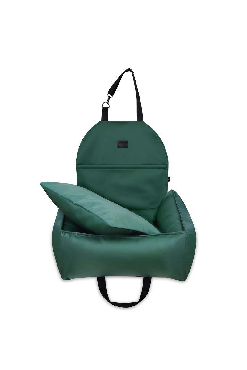АВТОКРЕСЛО ДЛЯ СОБАКИ RELAXED LEATHER GREEN