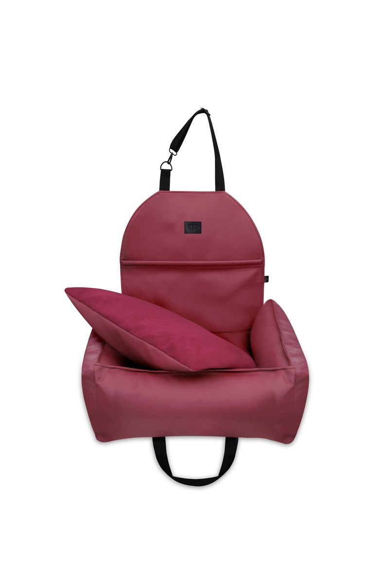 АВТОКРЕСЛО ДЛЯ СОБАКИ RELAXED LEATHER BORDEAUX