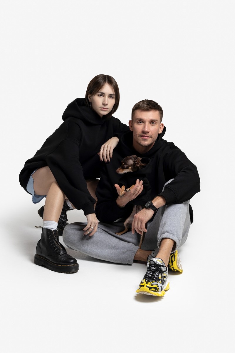 НАБОР ХУДИ ДЛЯ ВАС ДВОИХ И ПЕСИКА BLACK CLASSIC