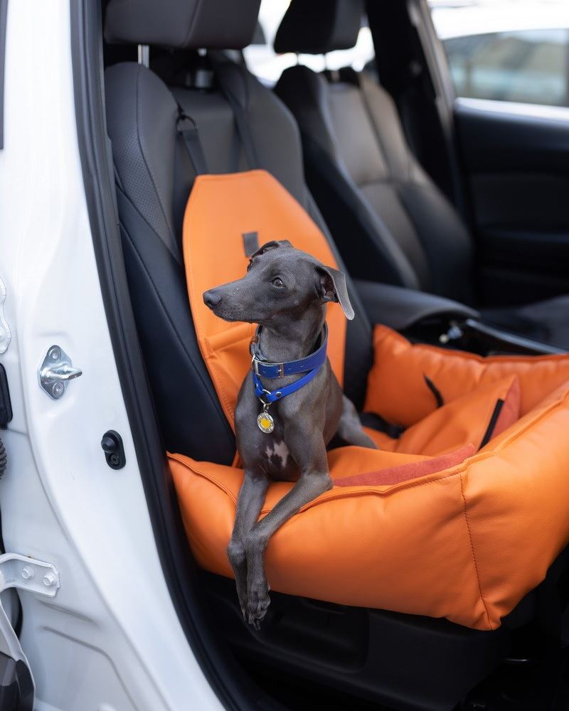 АВТОКРЕСЛО ДЛЯ СОБАКИ RELAXED LEATHER ORANGE