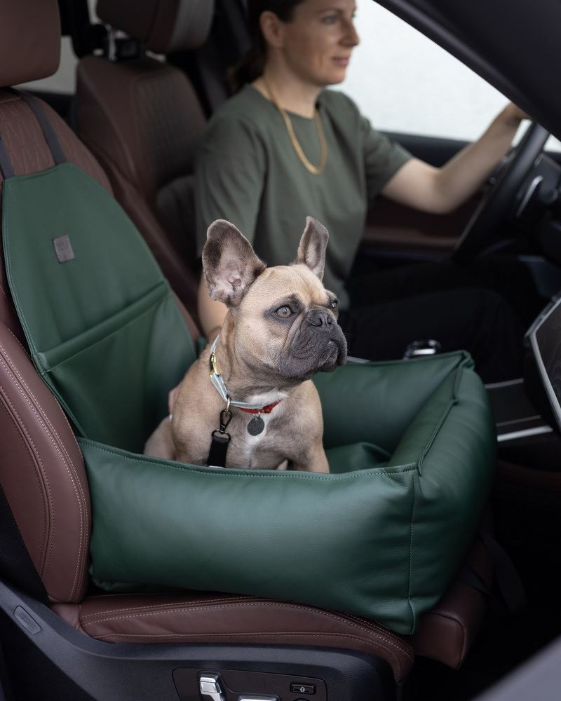 АВТОКРЕСЛО ДЛЯ СОБАКИ RELAXED LEATHER GREEN