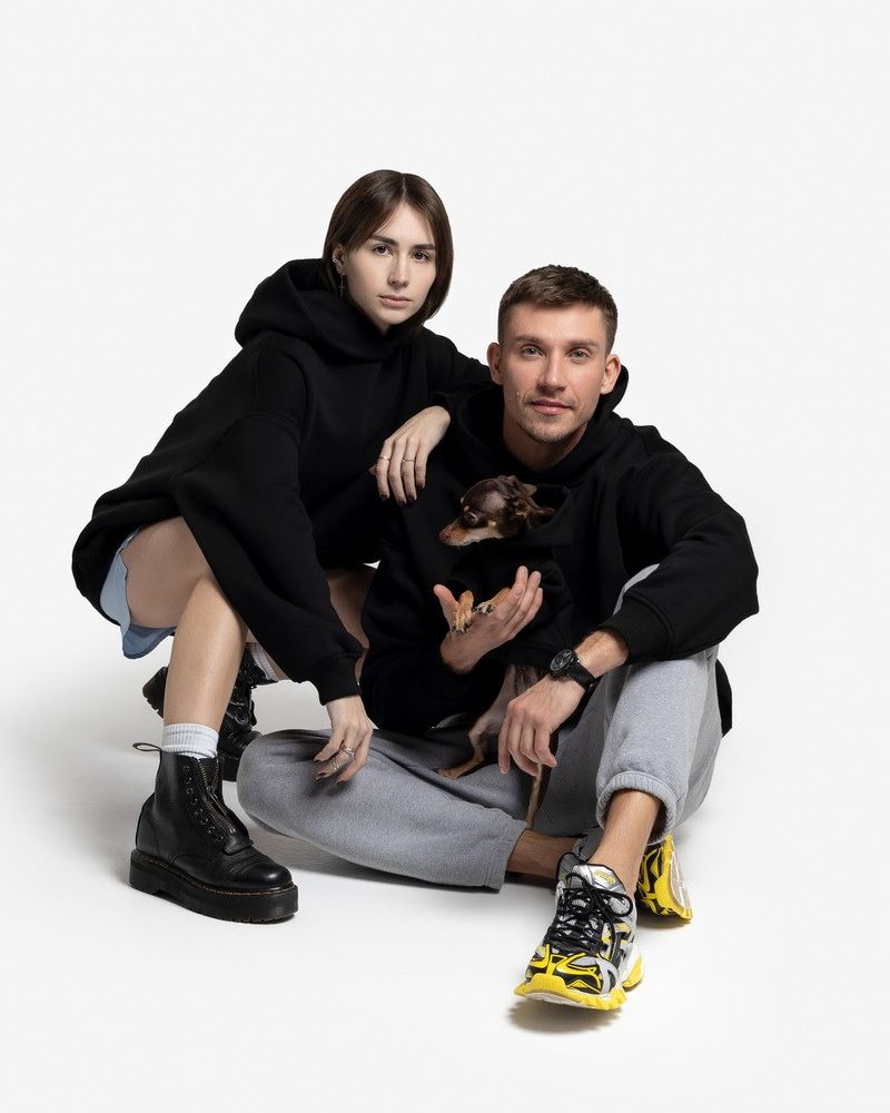 НАБІР ХУДІ ДЛЯ ВАС ДВОХ ТА ПЕСИКА BLACK CLASSIC