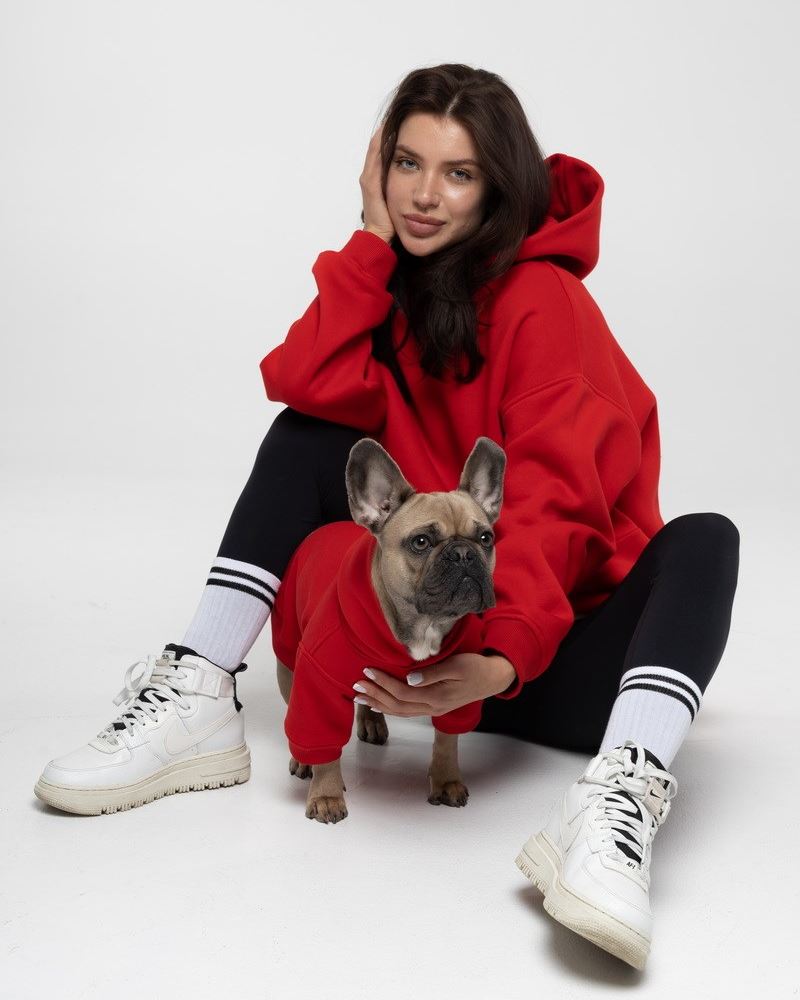 НАБОР ХУДИ ДЛЯ СОБАКИ И ХОЗЯИНА RED CLASSIC