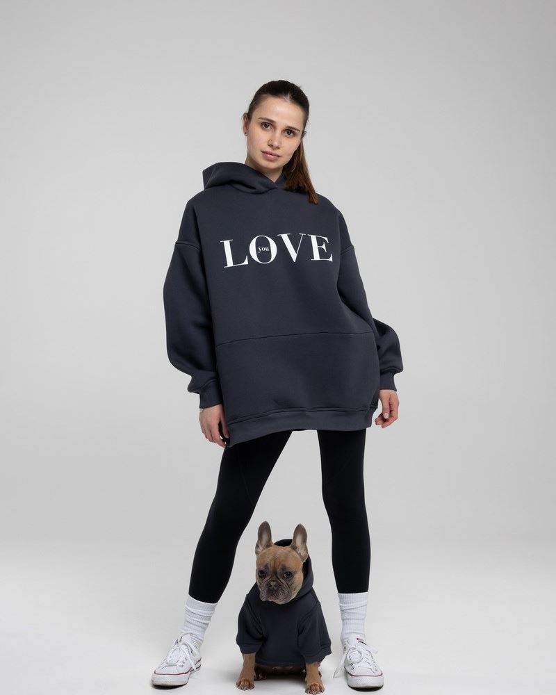 НАБІР ХУДІ ДЛЯ ПЕСИКА ТА ГОСПОДАРЯ GRAPHITE LOVE
