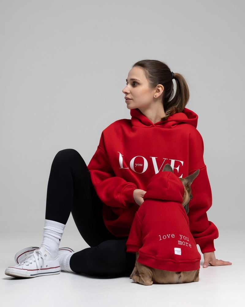 НАБІР ХУДІ ДЛЯ ПЕСИКА ТА ГОСПОДАРЯ RED LOVE