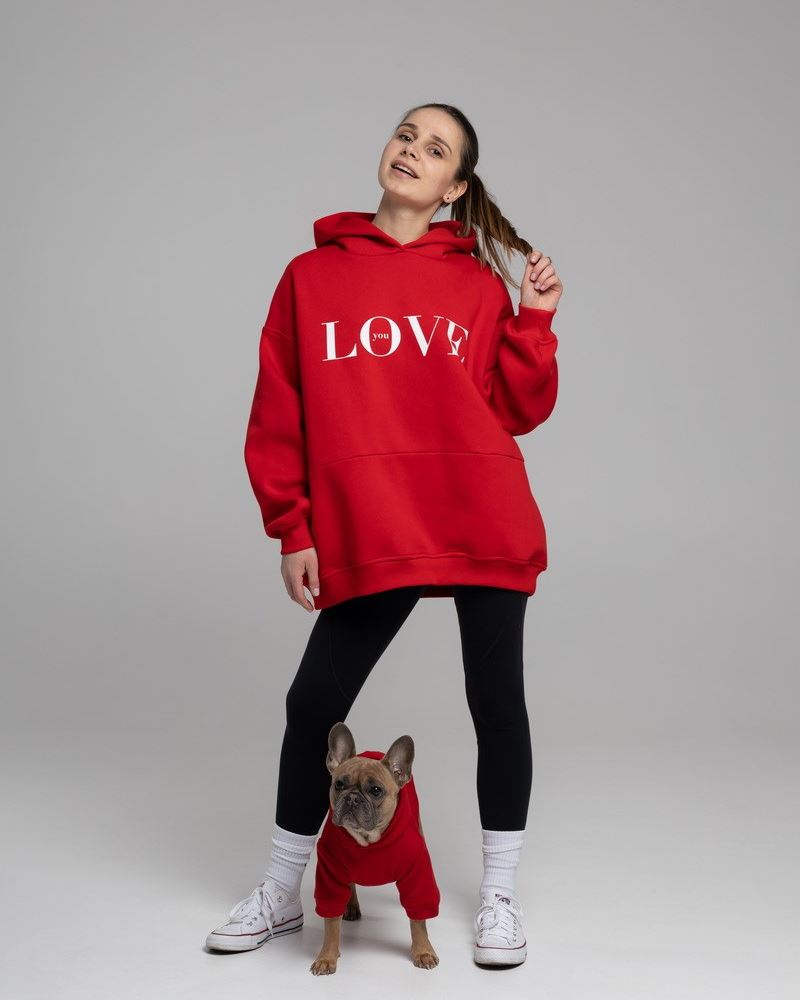 НАБІР ХУДІ ДЛЯ ПЕСИКА ТА ГОСПОДАРЯ RED LOVE